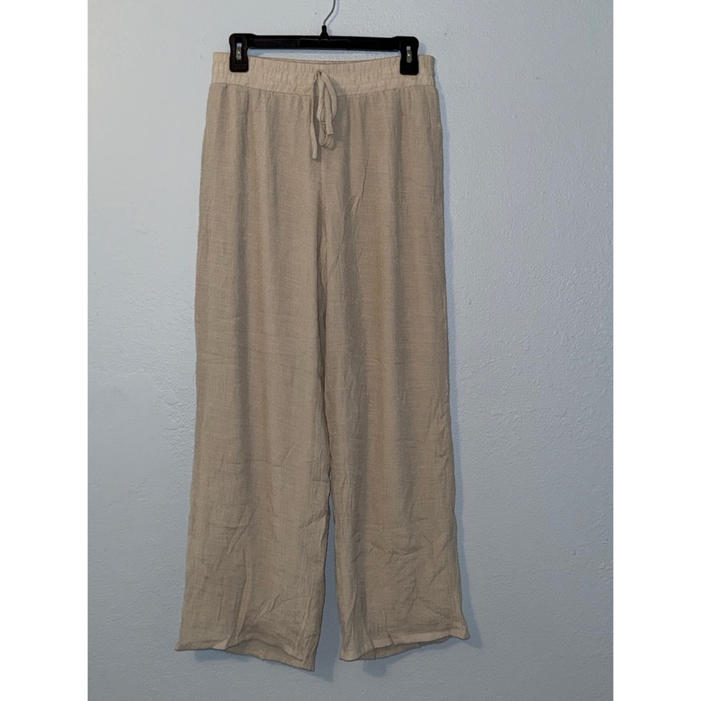 Croft & Barrow Wide Leg Pull On Tan Pants